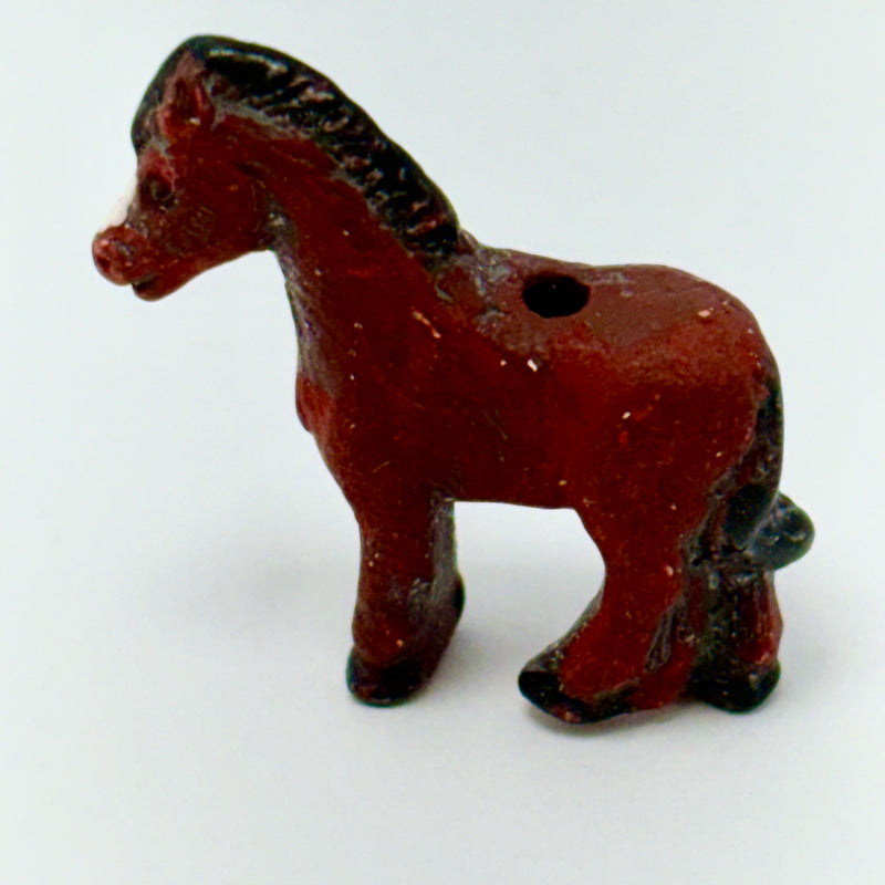 Peruvian Ceramic Brown Horse Bead