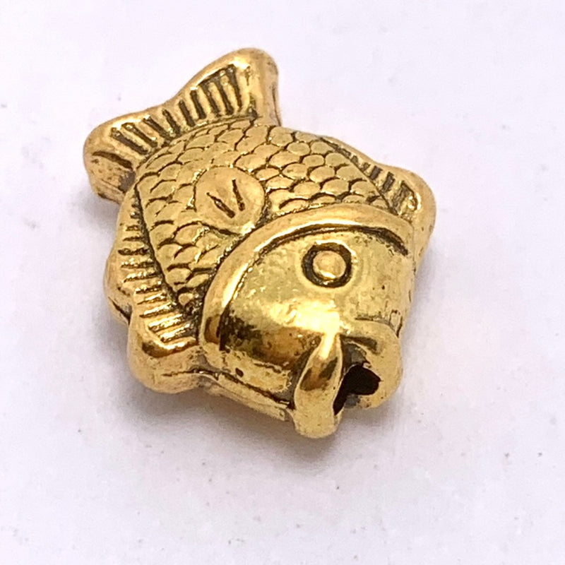 Gold Plated Fish Bead, 12x15