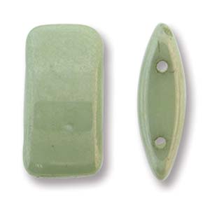 Czech Glass Carrier Bead Green Luster 9x17mm