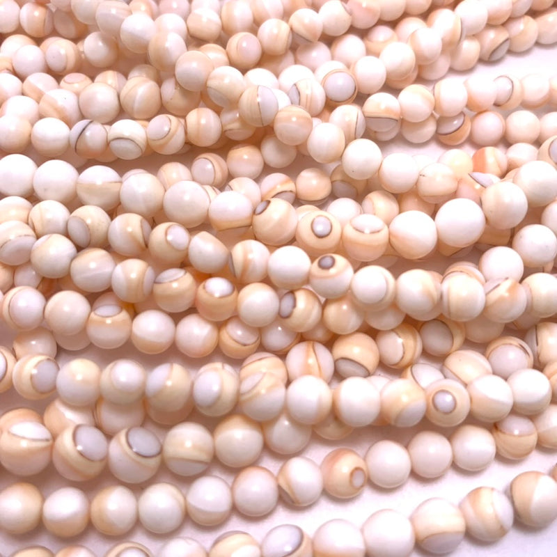 Natural Pale Pink Conch Shell Beads – 5mm Round |