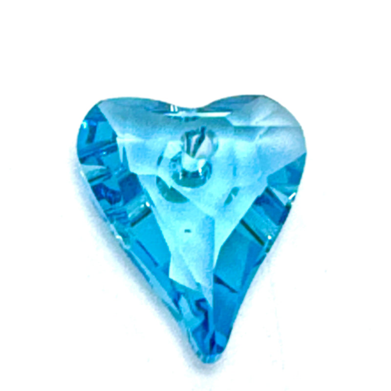 27mm Blue Swavorski Crystal Wild Heart Faceted Pendant