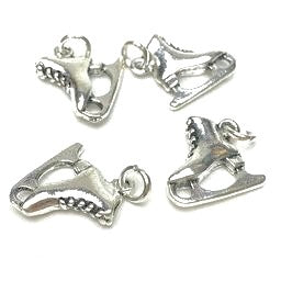 Ice Skate Charm, Silver