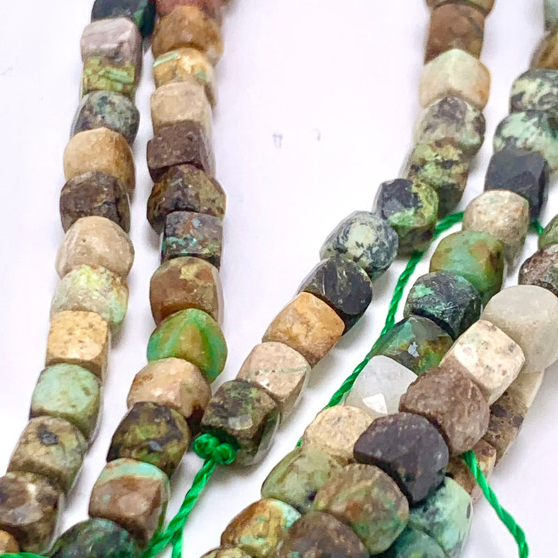 Amazonite 4mm Faceted Square Gemstone Strand $38