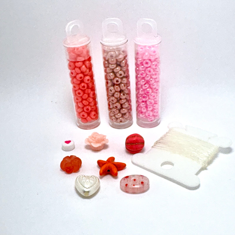 Beaded Bracelet Making Kit – DIY Jewelry Craft Kit for All Ages, Pinks