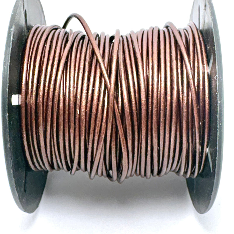 Leather Cord 1.5mm Round, Tamba Metallic Brown,  By the Yard