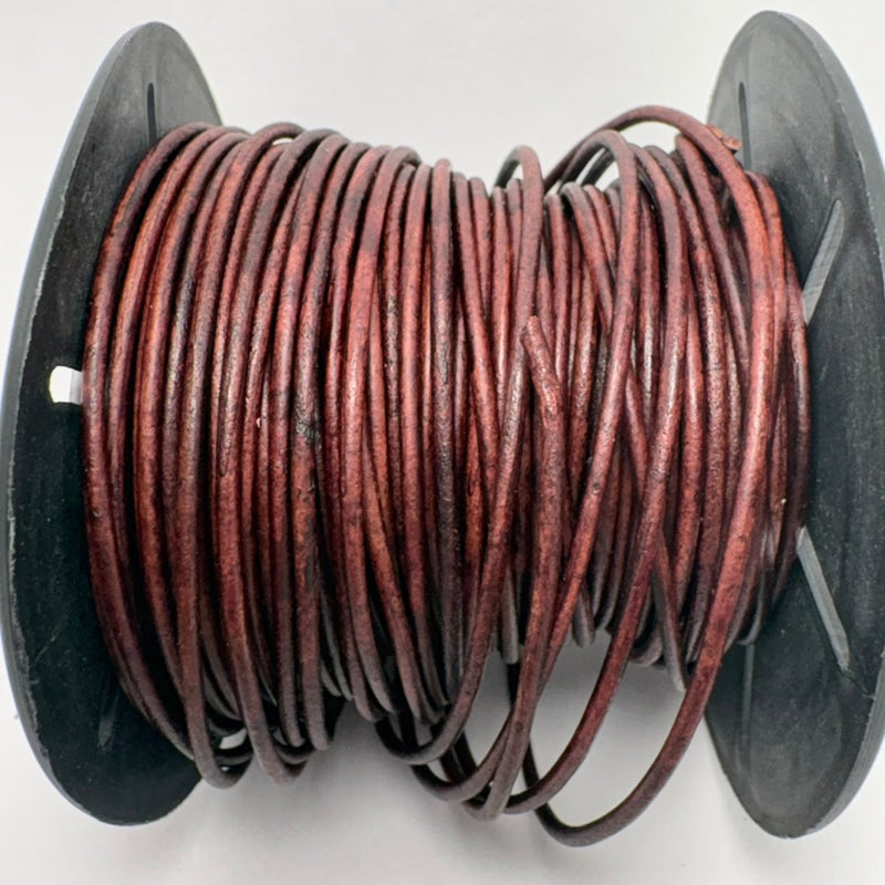 Leather Cord 1.5mm Round, Antique Brown,  By the Yard