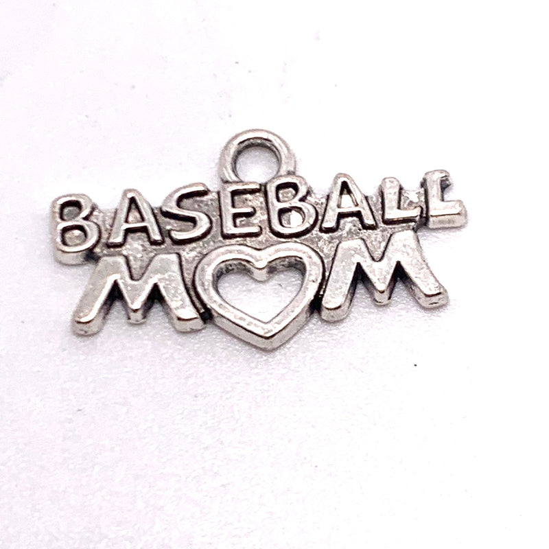 Baseball Mom Charm, Silver