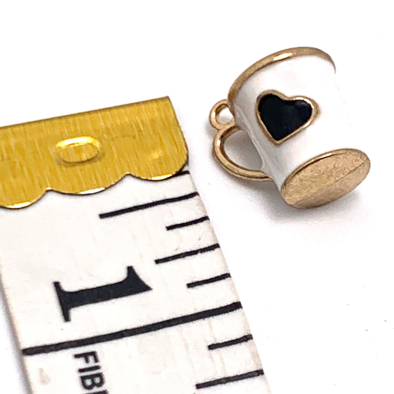 Enamel Coffee Mug Charm, White