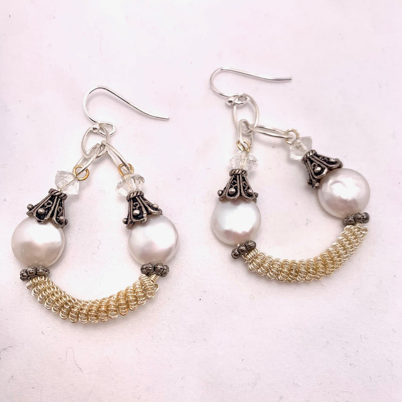 Twisted Hoop & Pearl Earrings, Wednesday 10/18/23