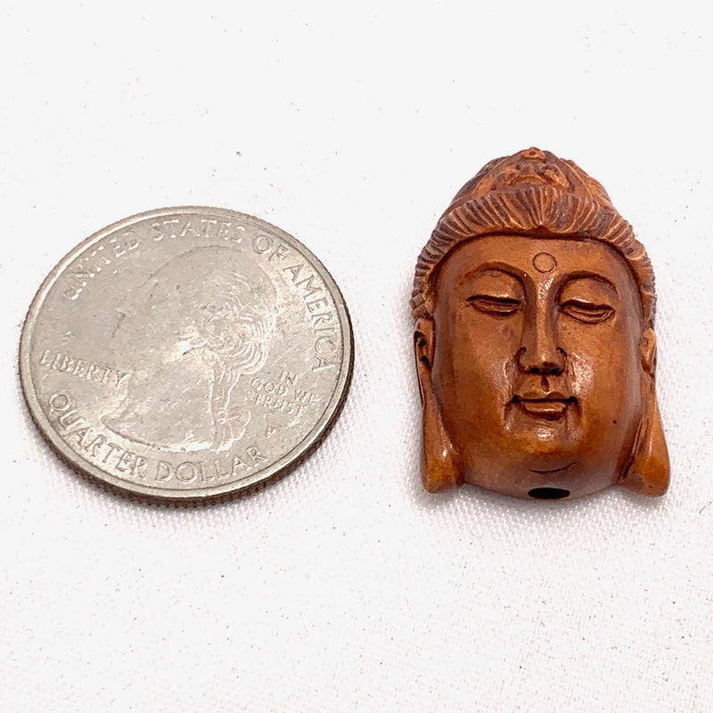 Buddha Head Ojime Bead, 25x16mm