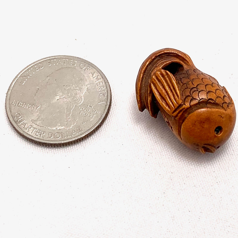 Goldfish Ojime Bead, 26x14mm