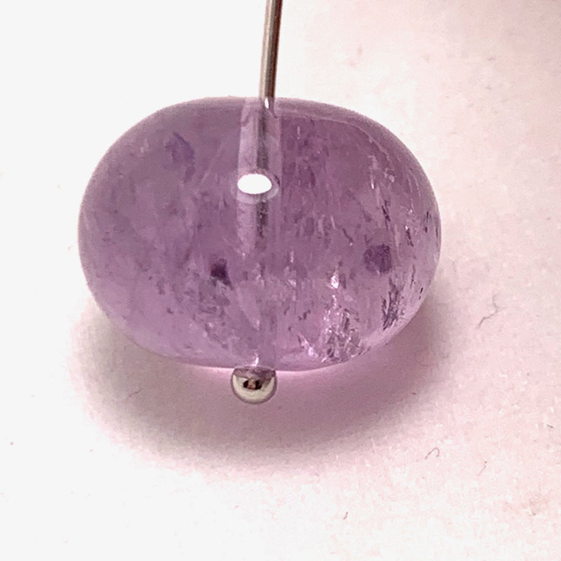 Amethyst Smooth Rondelle Gemstone Bead, 8x12mm