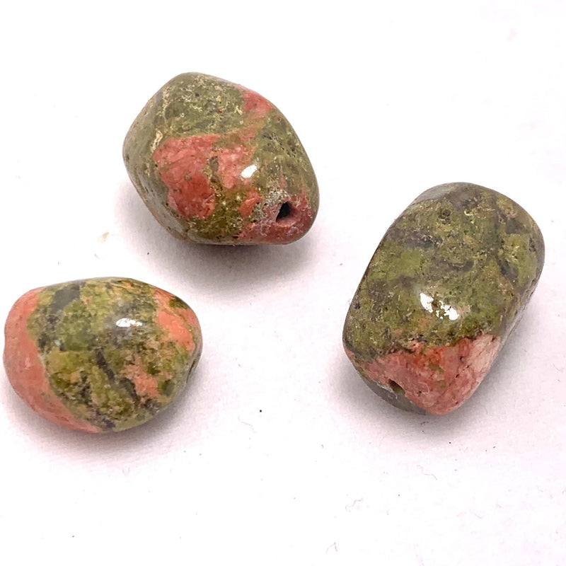 Unakite Nugget Gemstone Bead, 16mm