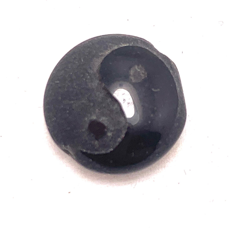 Black Onyx Yin-Yang Gemstone Bead, 15mm