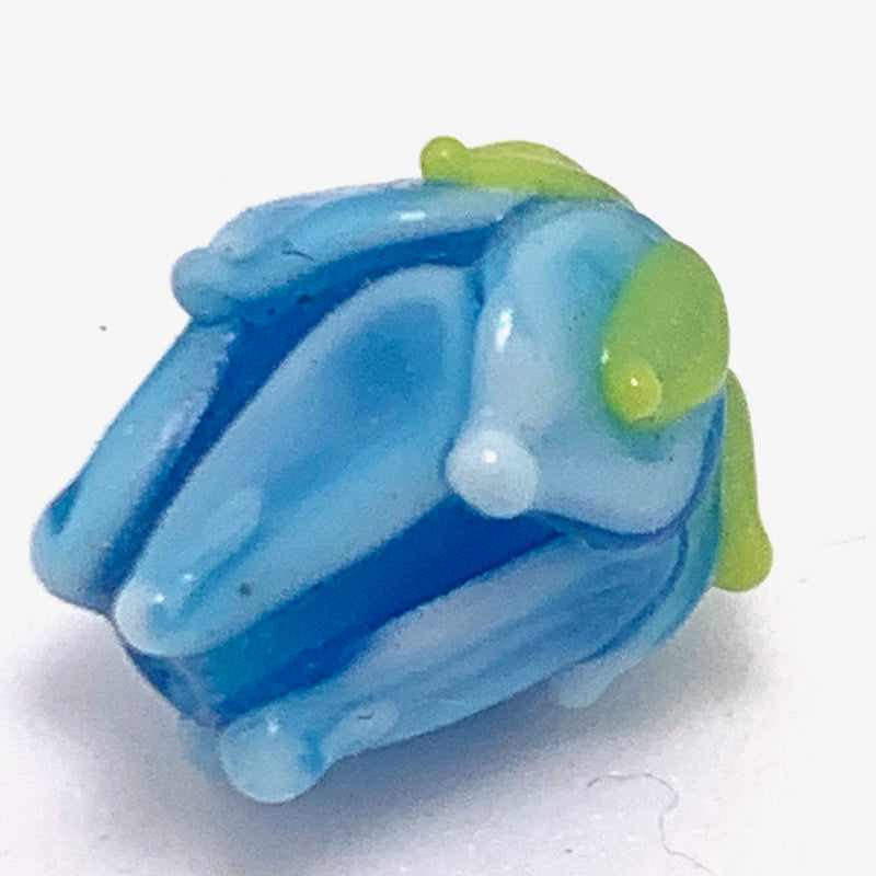 Blue Tulip Lampwork Glass Bead