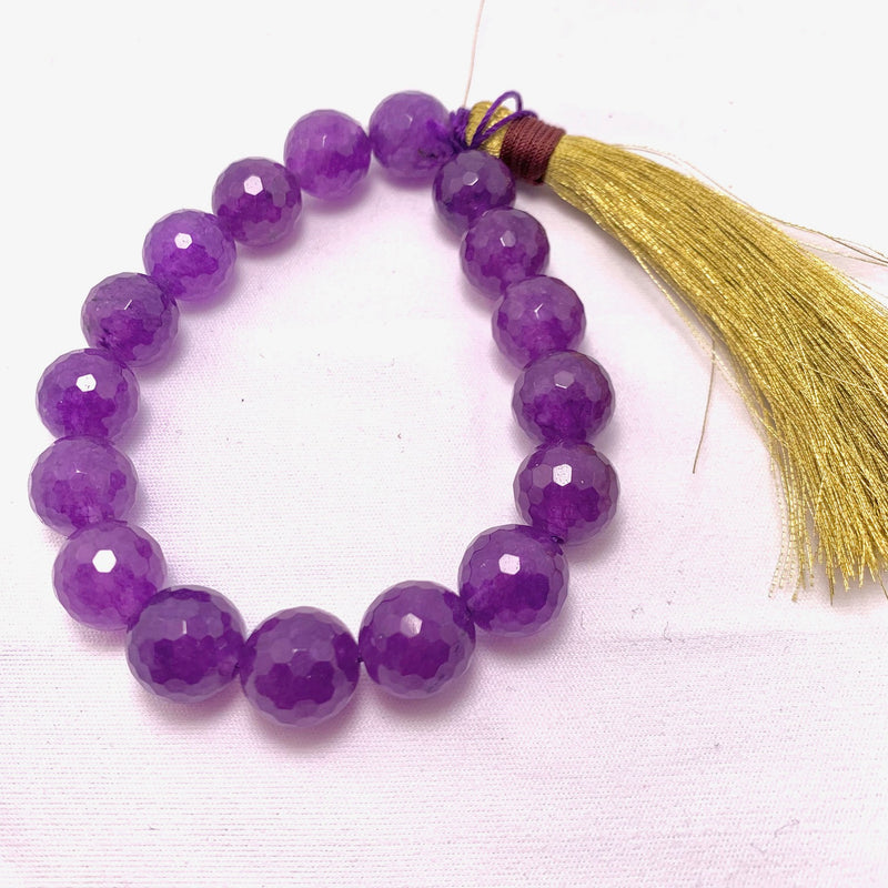 Amethyst Faceted Round 12mm Gemstone Strand, $30