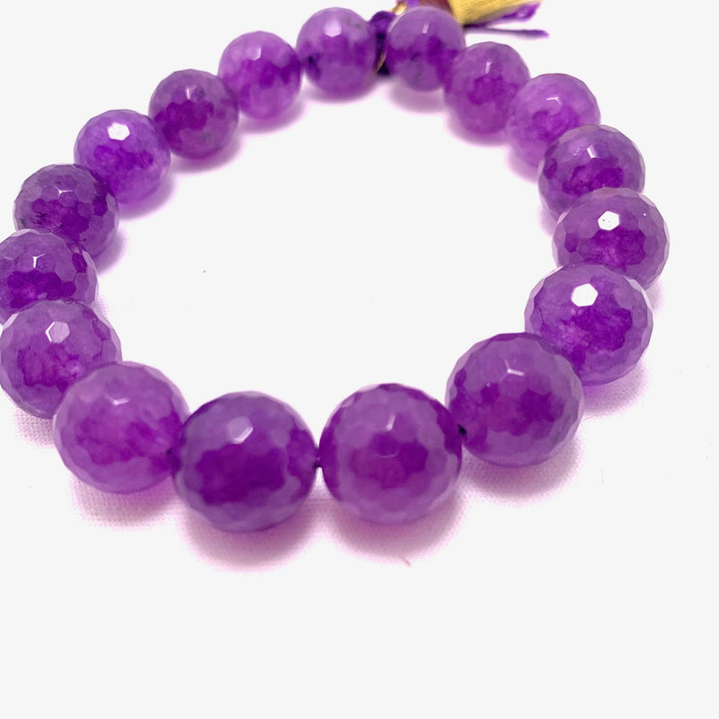 Amethyst Faceted Round 12mm Gemstone Strand, $30