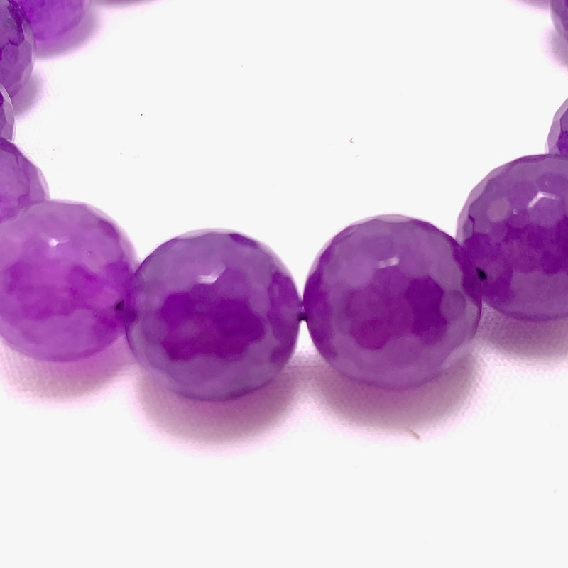 Amethyst Faceted Round 12mm Gemstone Strand, $30