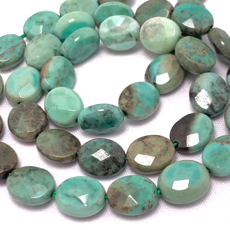 Chrysoprase Faceted Oval 8x10mm Gemstone Strand, $28