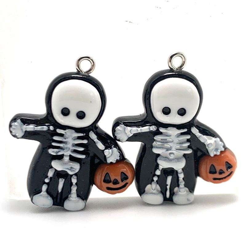 Skeleton Ghost Trick or Treaters Charms