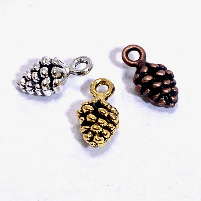 Gold Pinecone Charm