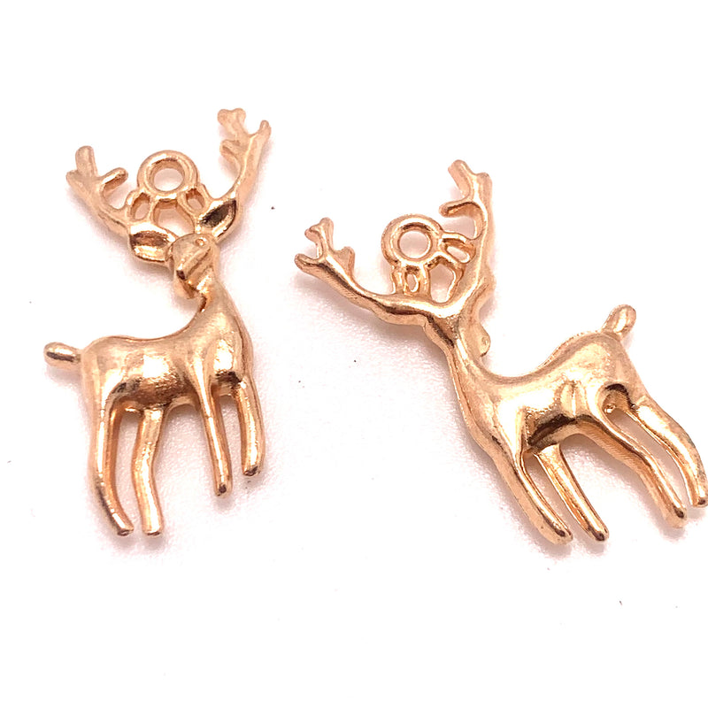 Reindeer Charm Gold Plated