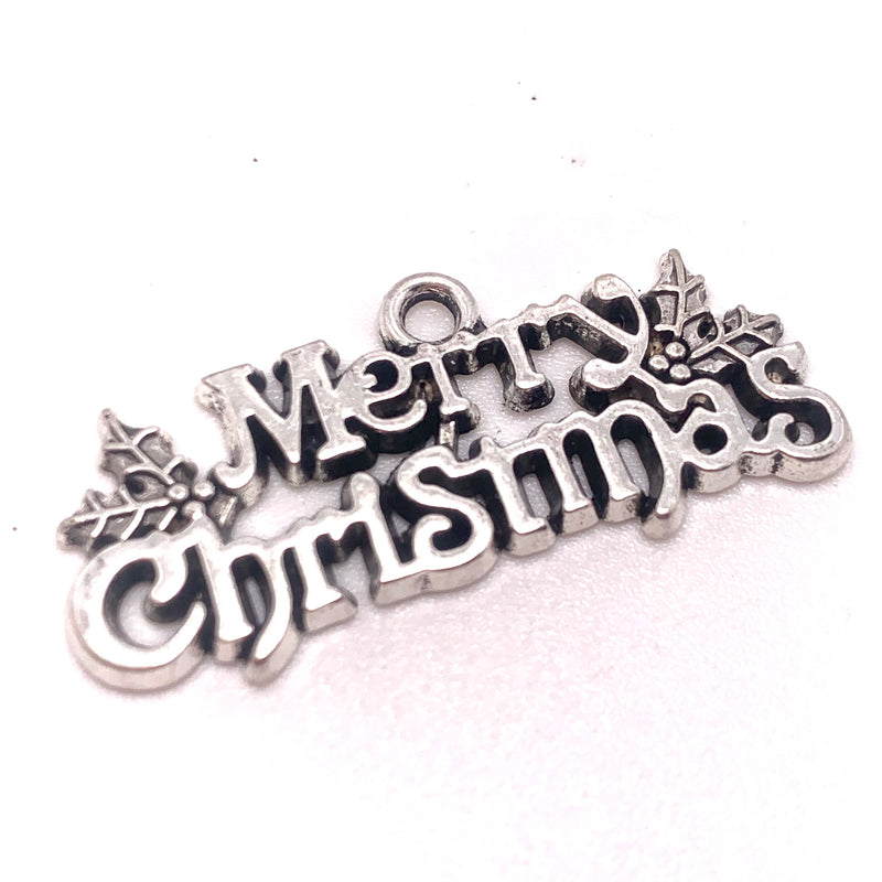 Merry Christmas Charm, Silver
