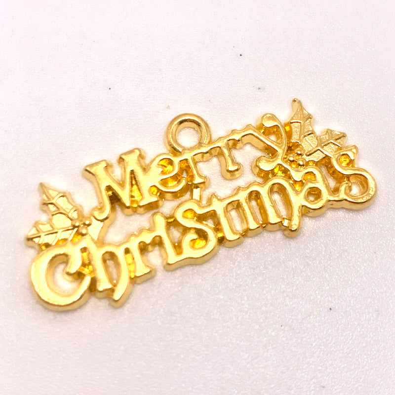 Merry Christmas Charm, Gold