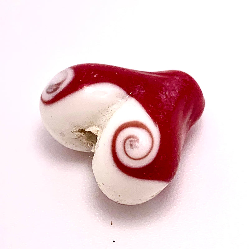 Heart Swirl Lampwork Glass Bead