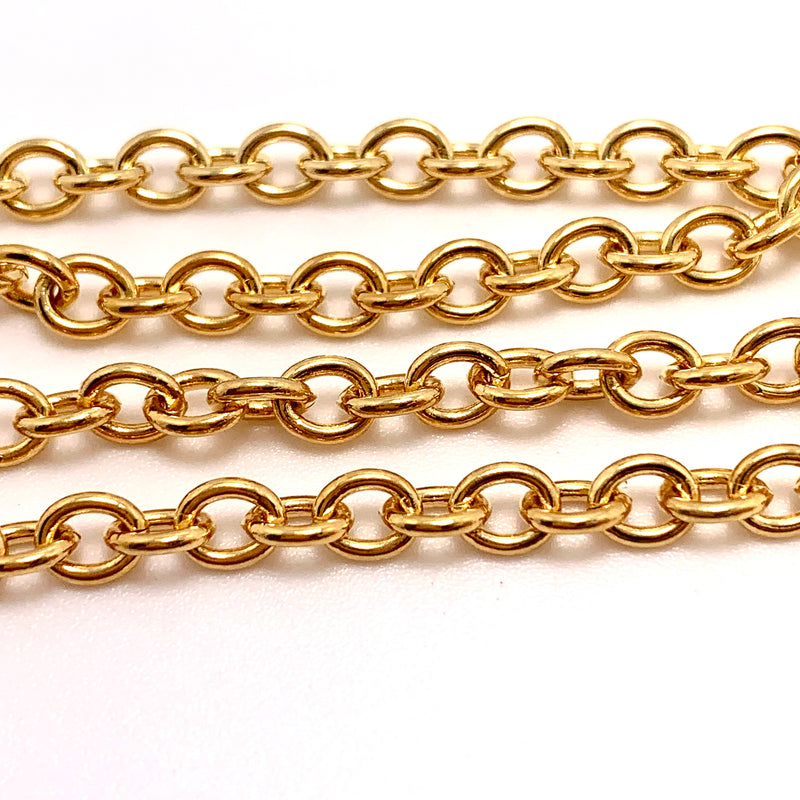 7mm Gold Plated Oval Curb Chain