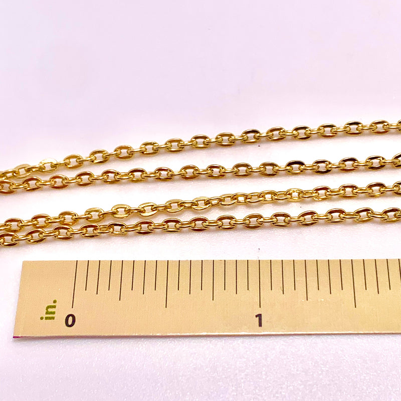 7mm Gold Plated Oval Curb Chain