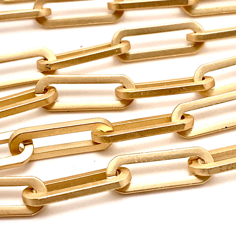 Chunky Matte Gold Plated Paperclip Chain