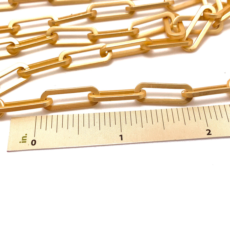 Chunky Matte Gold Plated Paperclip Chain