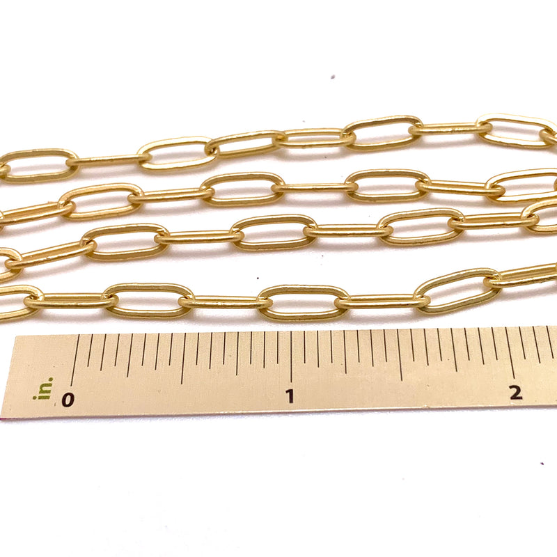 Matte Gold Plated Paperclip Chain