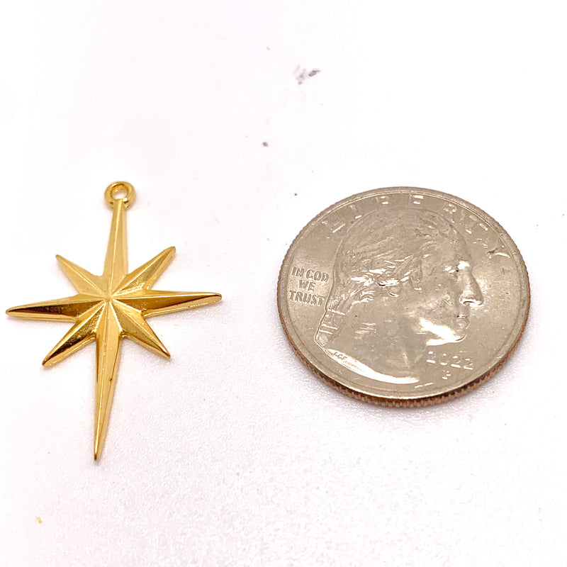 Compass Star Pendant, Gold
