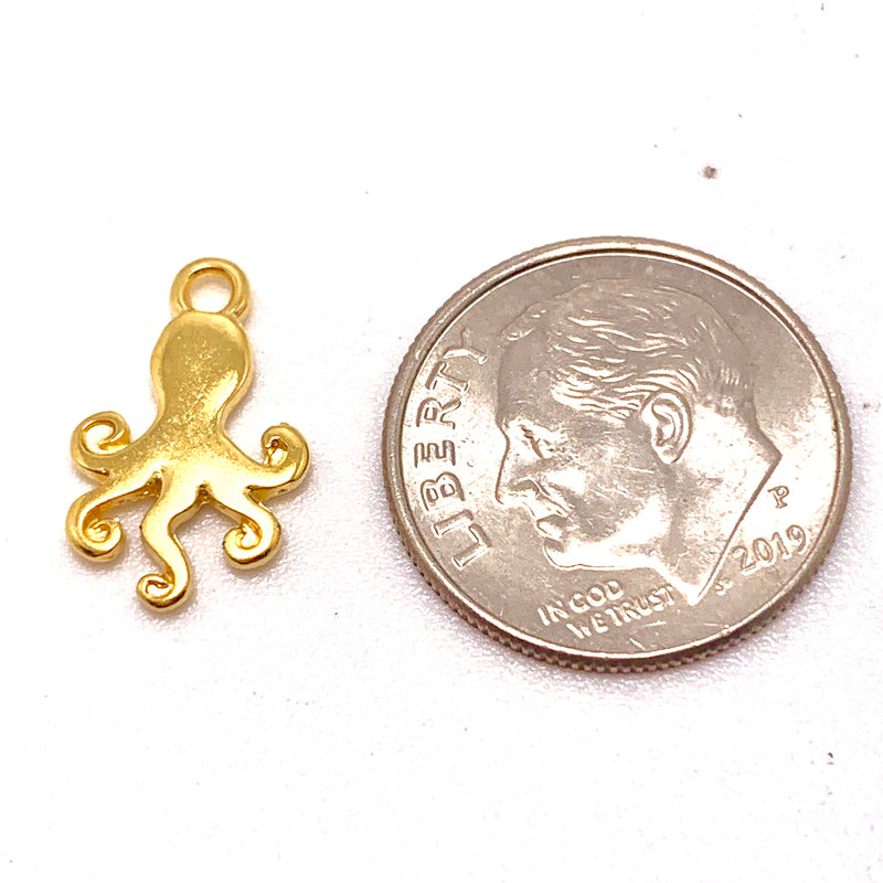 Octopus Charm, Gold