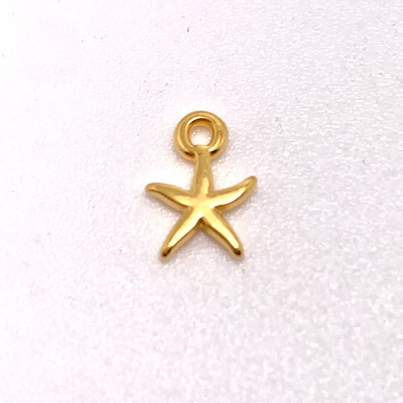 Tiny Starfish Charm, Gold