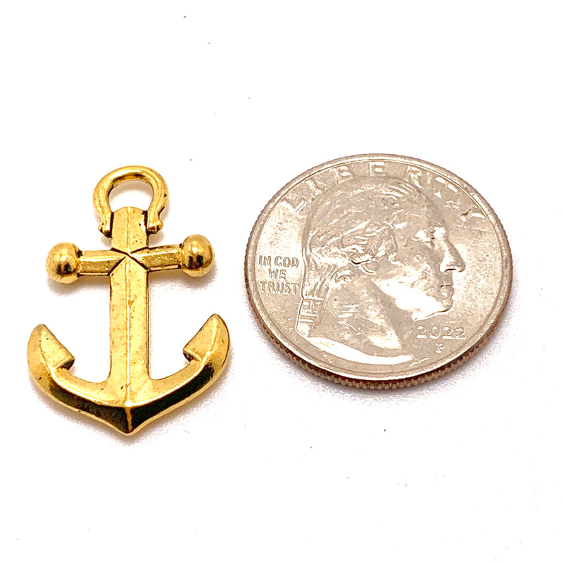 Anchor Pendant, Gold