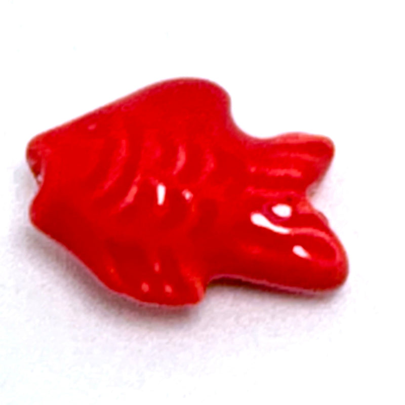 Colored Ceramic Fish Beads, 15 x 19mm Sold Individually