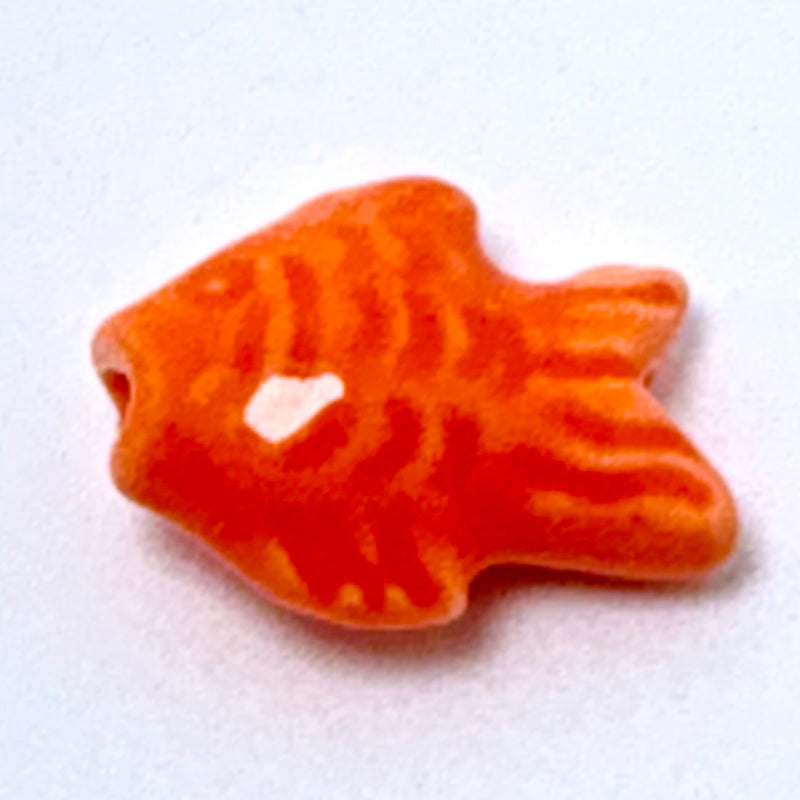 Colored Ceramic Fish Beads, 15 x 19mm Sold Individually