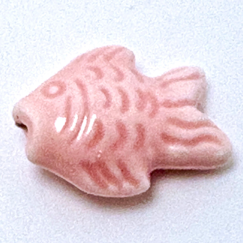 Colored Ceramic Fish Beads, 15 x 19mm Sold Individually