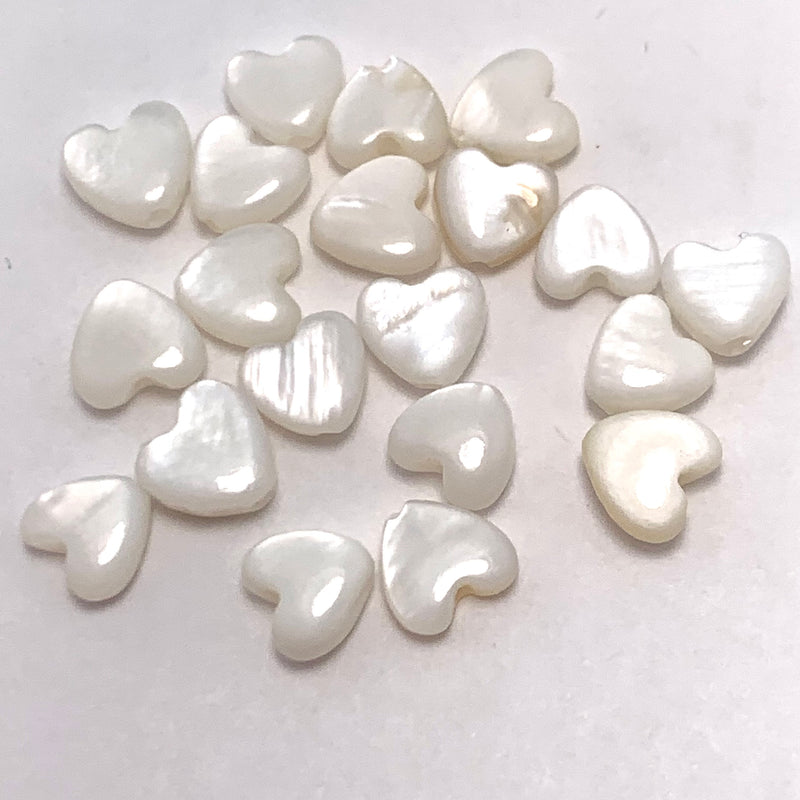 Shell Heart Beads, 10 pack