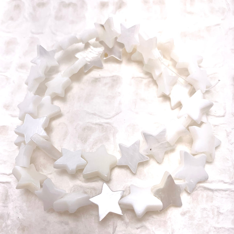 Mother of Pearl Star Shaped Shell Beads, 10mm