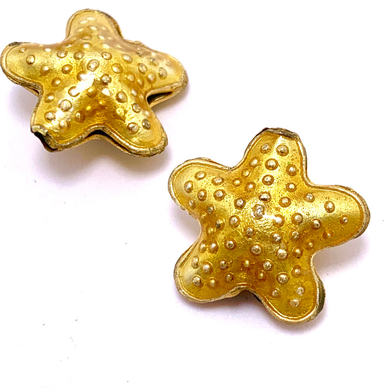 Cloisonne Starfish Bead, Gold 20mm