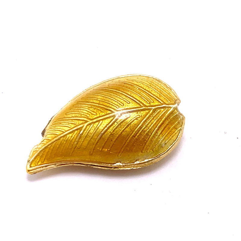 Cloisonne Leaf Bead, Gold 30mm