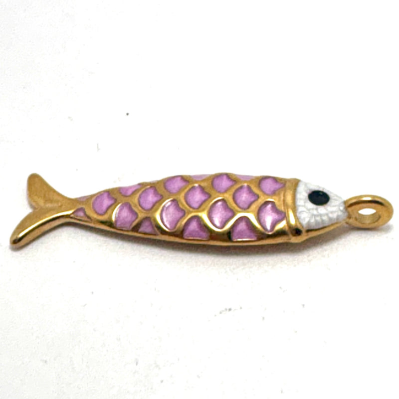 Enamel Fish Charms 50x12mm, Sold Individually