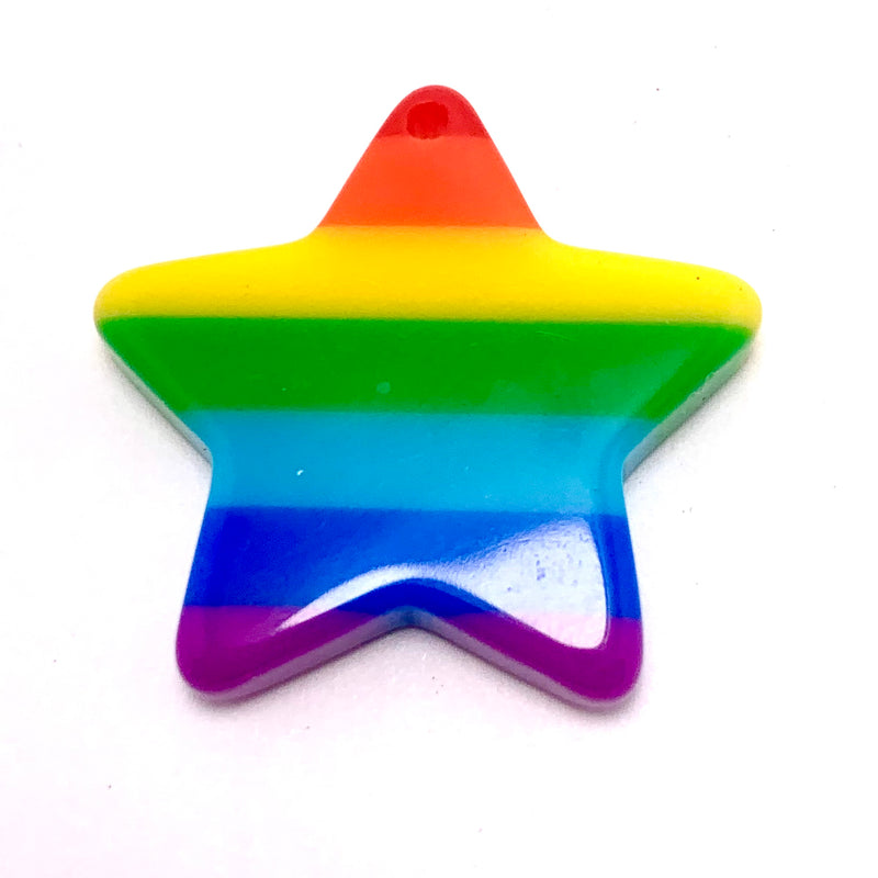 Rainbow Pride Star Charm, 25mm