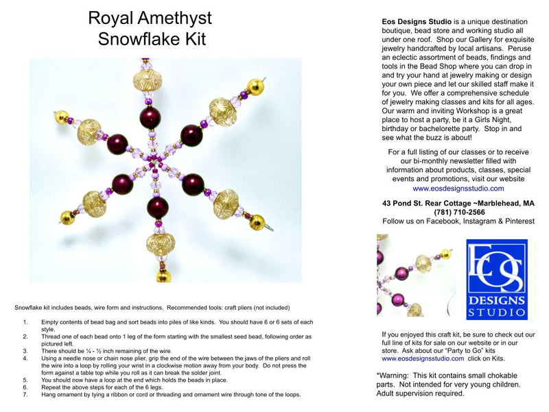 Royal Amethyst Beaded Snowflake Kit
