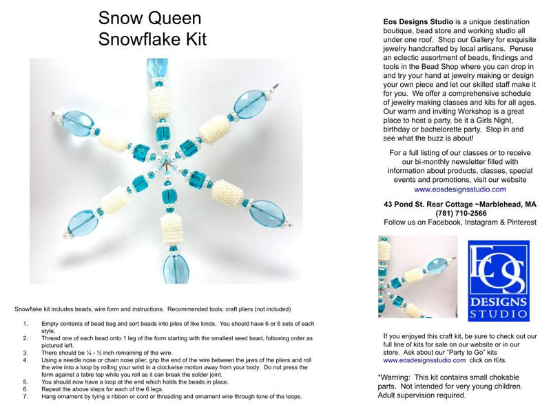 Snow Queen Beaded Snowflake Kit