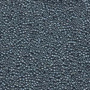 15/0 Miyuki Rounds Matte Metallic Light Grey Blue  8.2 grams